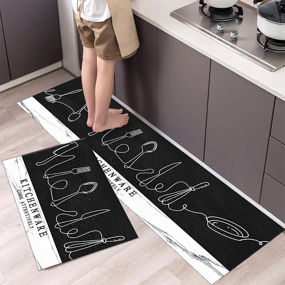 Soft Washable Kitchen Floor Mat and Runner, Anti-Slip, 40 to 160cm