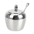 Apple Sugar Bowl Seasoning Jar Kitchen Accessories With Lid and Spoon Condiment Pot Spice Container Stainless Steel Tableware