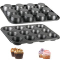 Nonstick 12 Cup Carbon Steel Muffin Tray, Cupcake Baking Pan