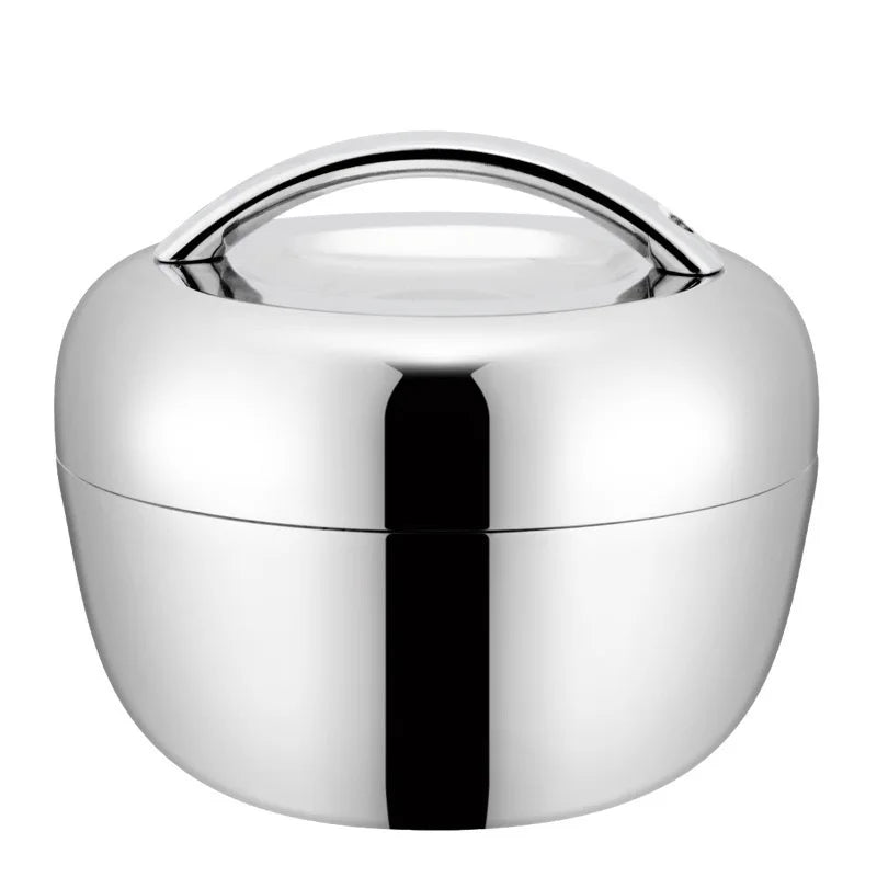 Insulated Stainless Steel Apple Lunch Box with Partition and Lid, 0.8, 1 or 1.3 L