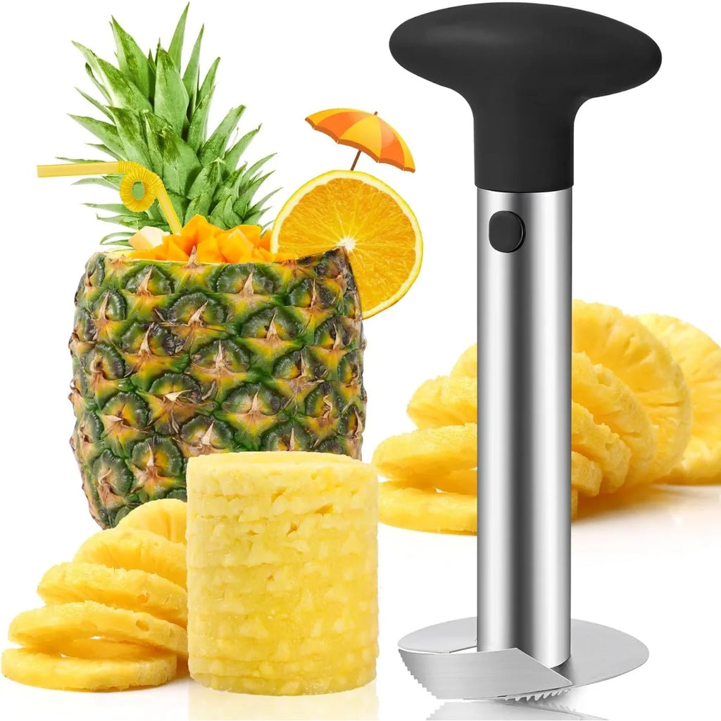 Pineapple Corer and Slicer Tool - Sharp Pineapple Cutter with Serrated Tips Easy to Use and Clean - Stainless Steel Core Remover