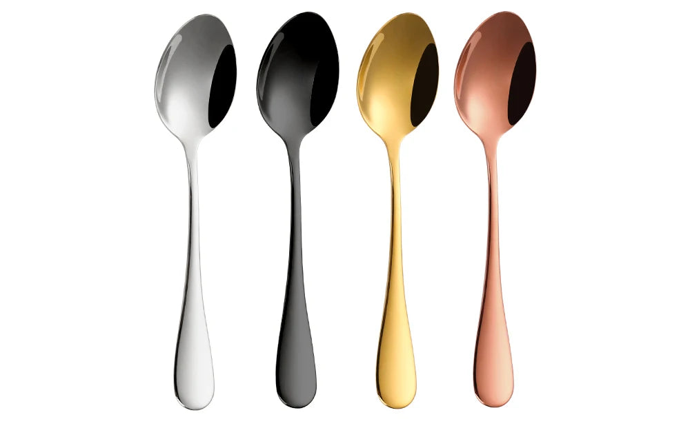 Stainless Steel Coffee and Dessert Spoons, 1 to 3 Pack, 4 Colours