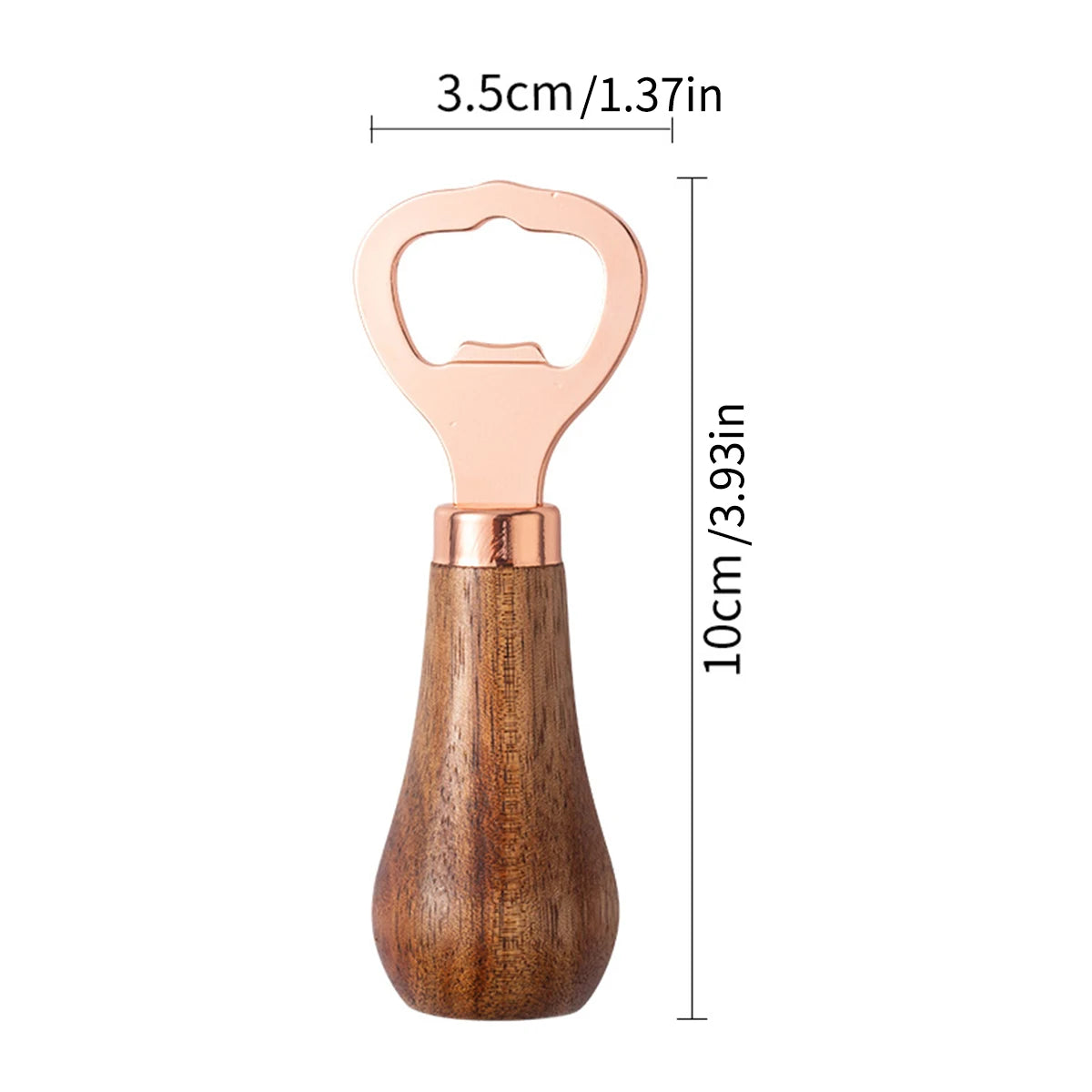 Acacia Wood Handle Bottle Opener, Stainless Steel