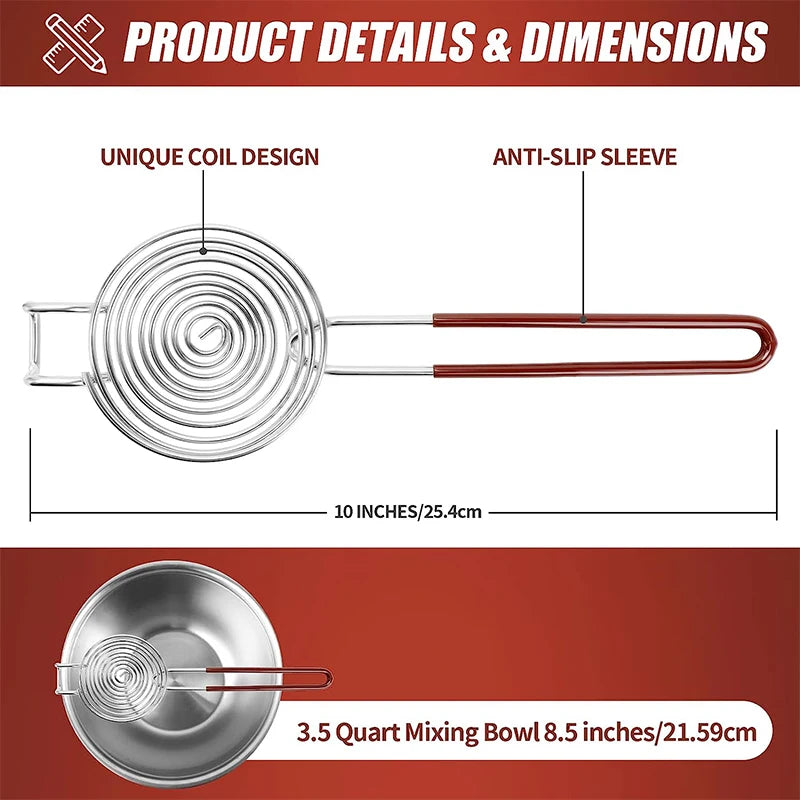 Stainless Steel Egg Separator with Long Handle, Egg Yolk and White Divider