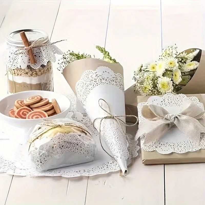 Paper Doilies, Round, Oval or Rectangular, 50 or 100 Pack