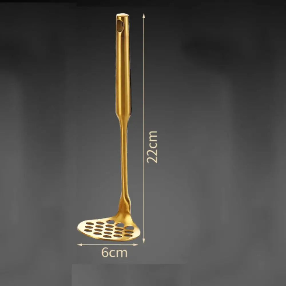 Home Manual Stainless Steel Potato Masher Pressed Pumpkin Rice Smooth Mashed Crusher Fruit Vegetable Press Gold Kitchen Gadgets