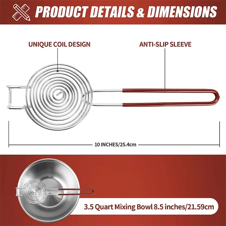 Stainless Steel Egg Separator with Long Handle, Egg Yolk and White Divider