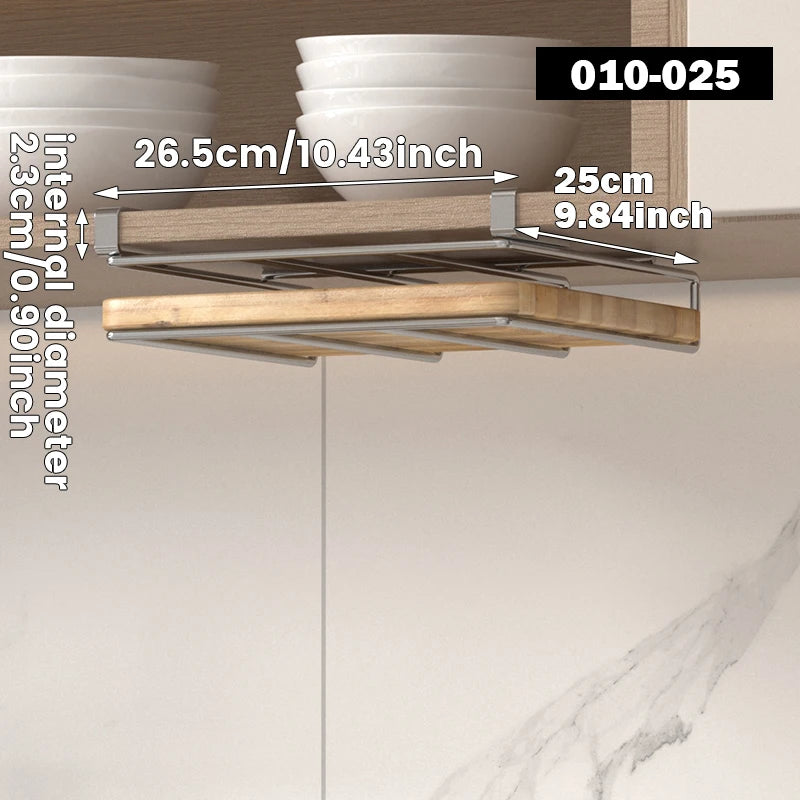 Under-Cabinet Chopping Board and Pot Lid Rack