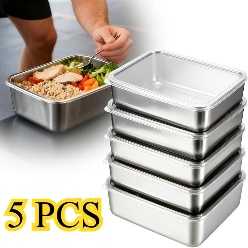 Stainless Steel Food Storage Containers, Set of 5
