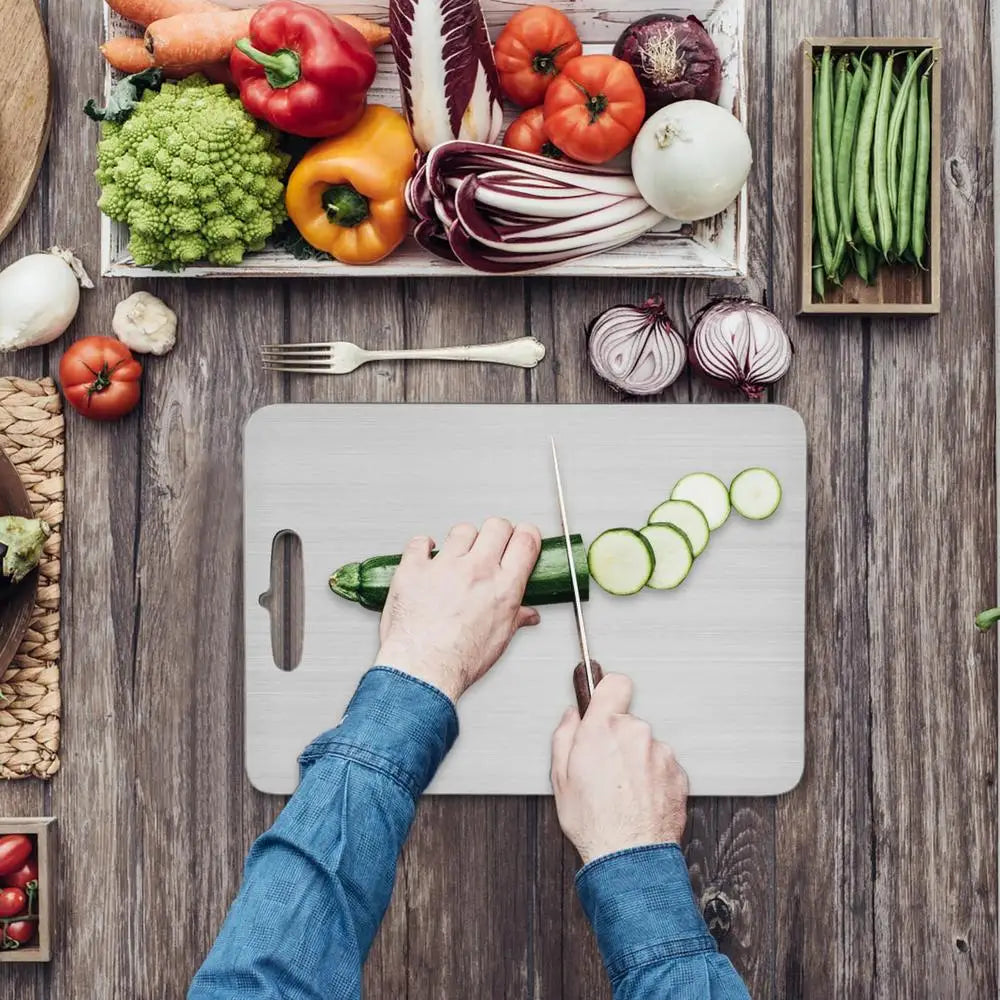 Stainless Steel Chopping Board, Double Sided, 5 Sizes