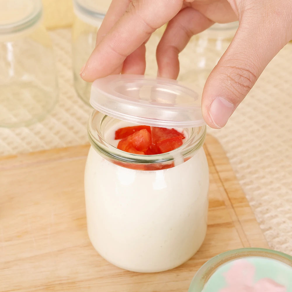 Baking Glass Bottles with Lid Honey Yogurt Pudding Glass Bottle DIY Wishing Bottle Mini Cup Jelly Milk Food Storage Container