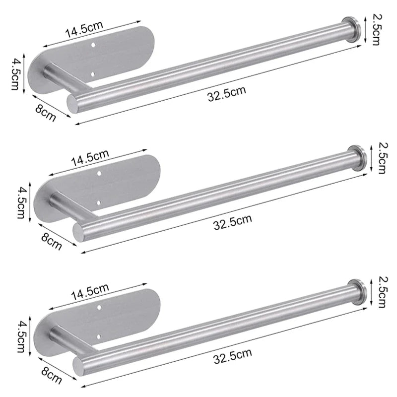 Adhesive Stainless Steel Kitchen Roll and Toilet Paper Holder