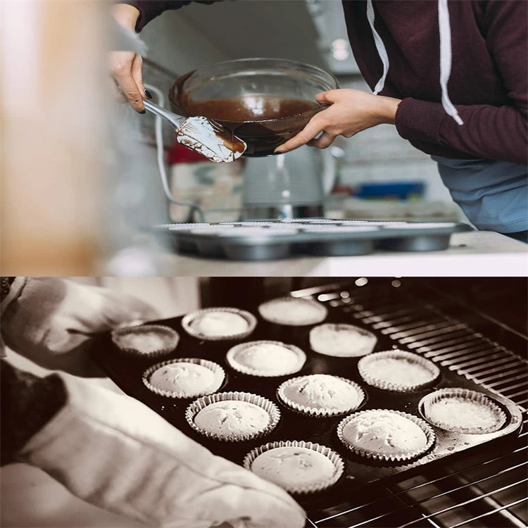 Nonstick 12 Cup Carbon Steel Muffin Tray, Cupcake Baking Pan