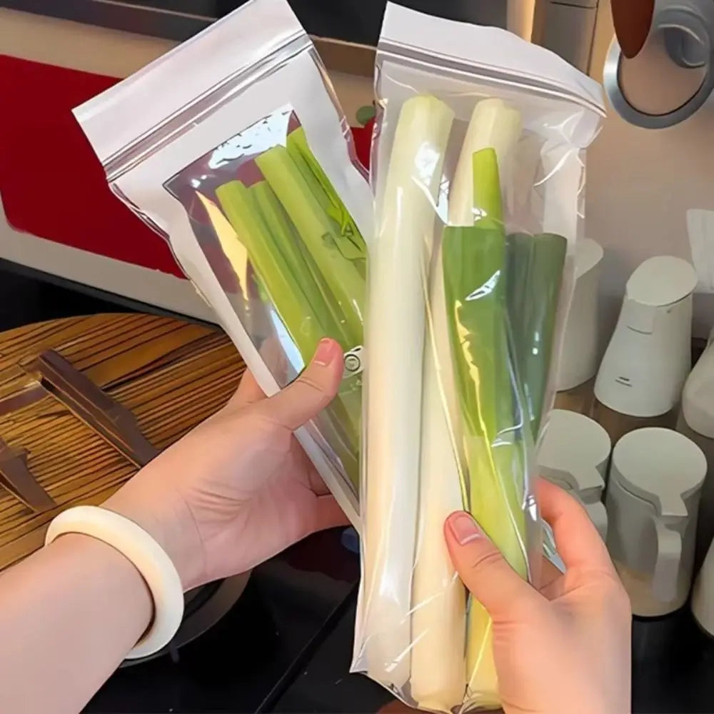 15/50Pcs Reusable Food Sealing Bags Moisture-proof Thickened Fruits Vegetables Fresh-keep Bags Long Strip Leakproof