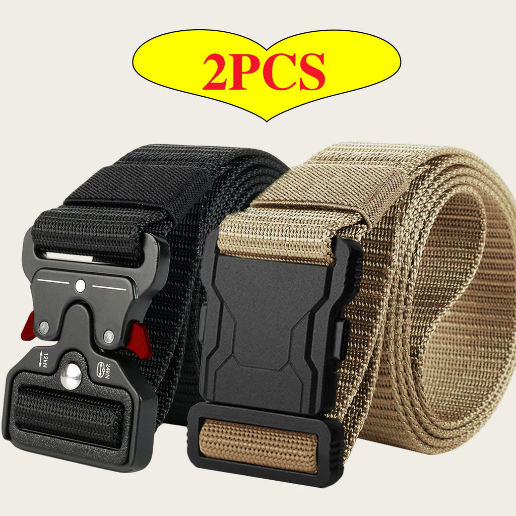 Nylon Web Belt with Quick-Release Buckle, 2 Pack