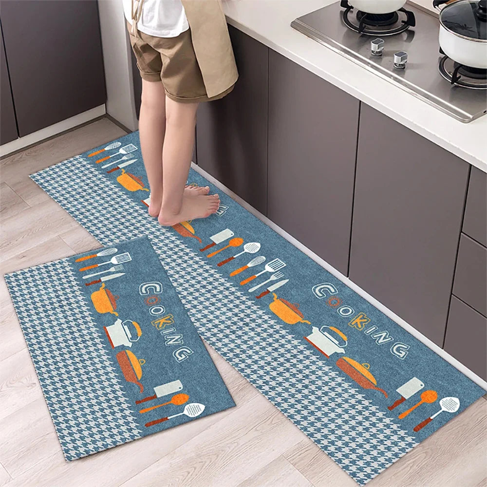 Soft Washable Kitchen Floor Mat and Runner, Anti-Slip, 40 to 160cm