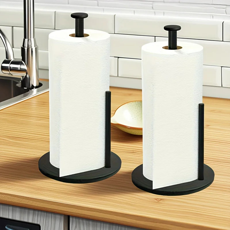 Stainless Steel Paper Towel Holder with Weighted Base, Heavy-Duty Kitchen Roll Dispenser, Countertop Organizer Space-Saving for
