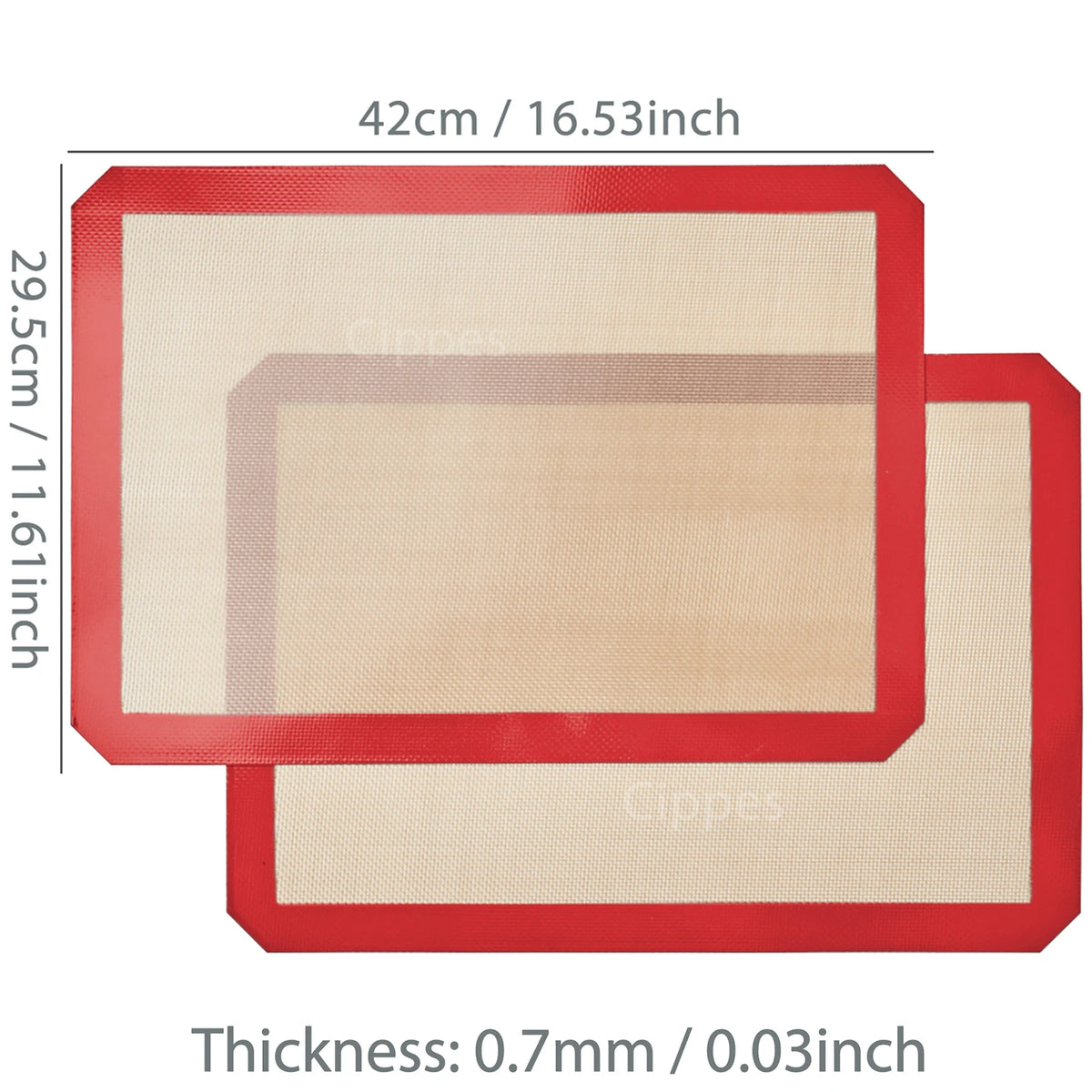 Silicone Baking Mats, 42 x 29.5cm, 2 Pack