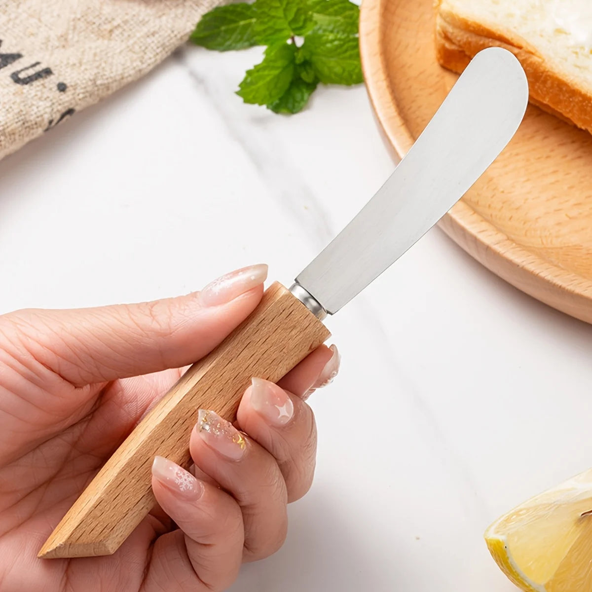 Stainless Steel Butter Knife with Wooden Handle, Bread and Jam Spreader, 1 or 2 Pack