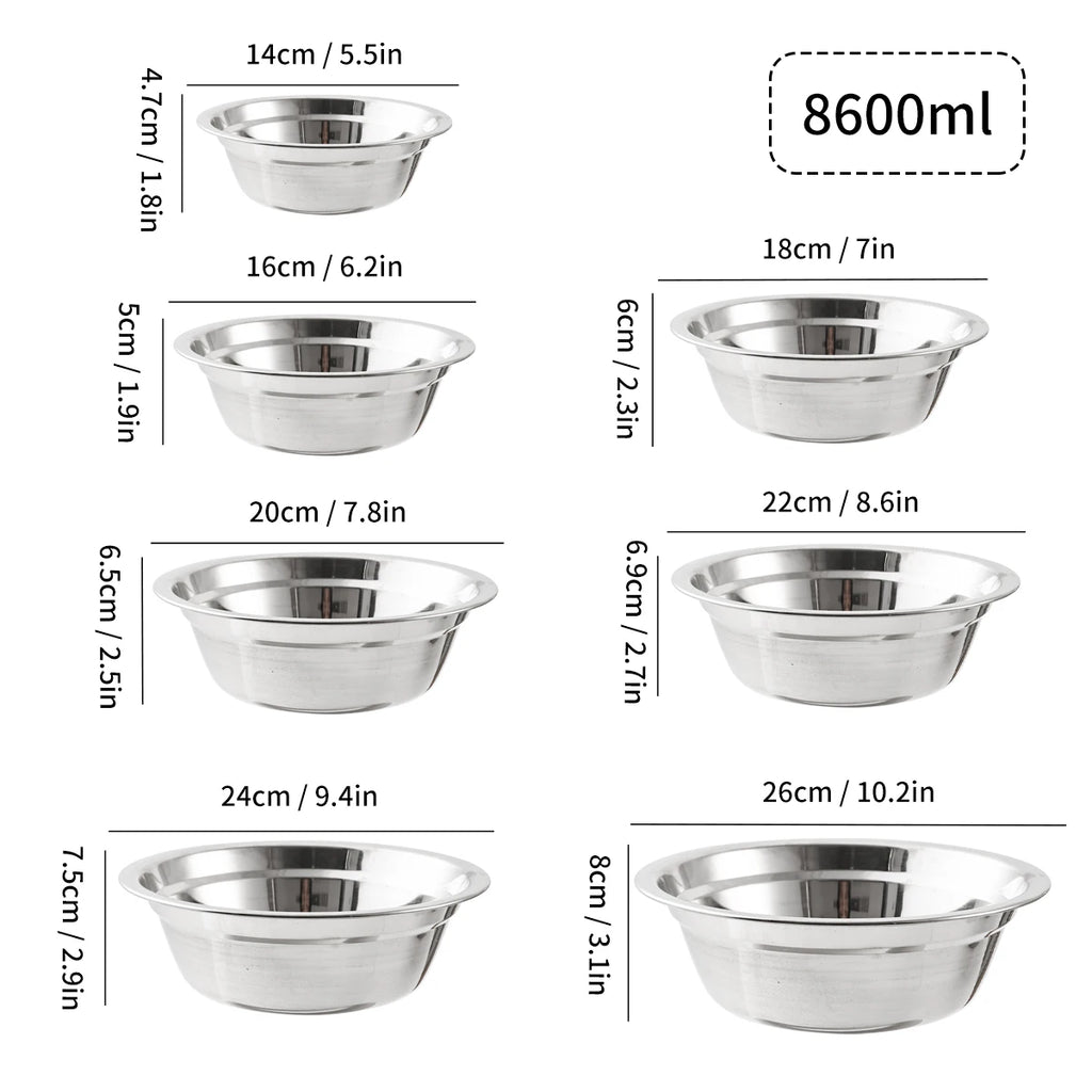304 Stainless Steel Mixing Bowl, 14 to 26cm