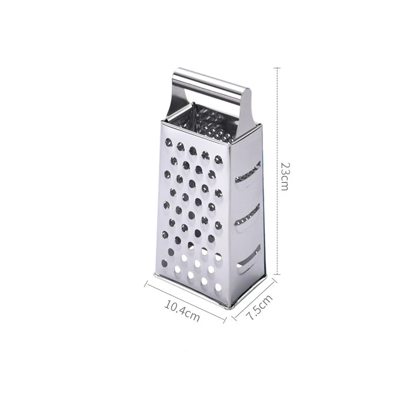 Stainless Steel 4 Sided Box Grater, Cheese and Vegetable Slicer, 6, 8 or 9 Inch
