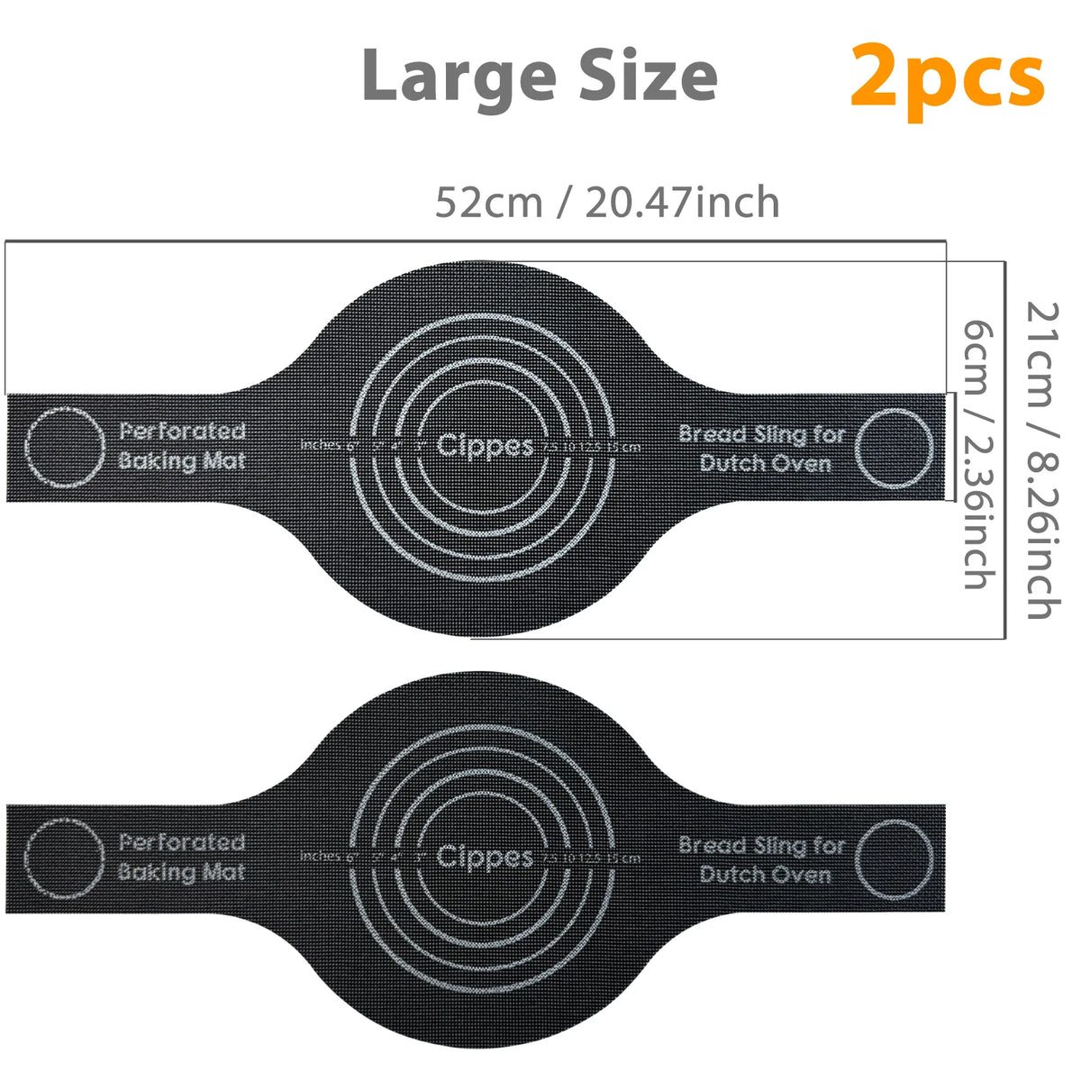 Silicone Bread Sling for Dutch Oven, Perforated with Long Handles