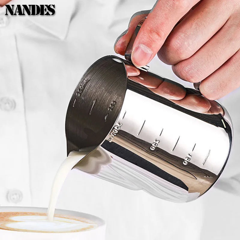 Stainless Steel Milk Frothing Jug, 100ml to 600ml