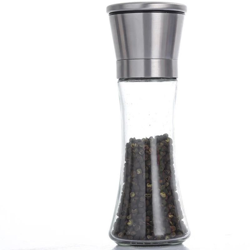 Manual Salt and Pepper Grinder with Glass Body, 180 or 200ml