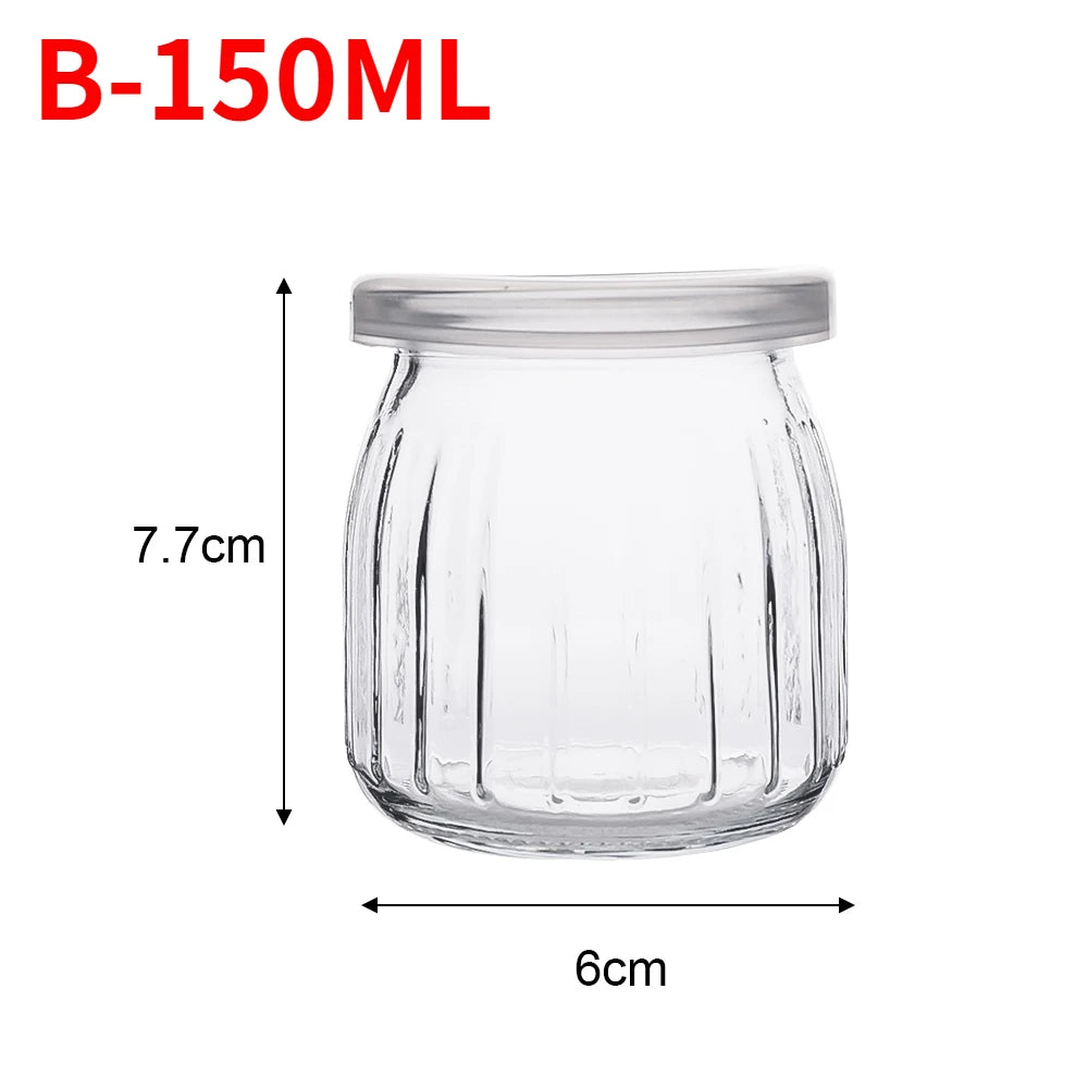 Baking Glass Bottles with Lid Honey Yogurt Pudding Glass Bottle DIY Wishing Bottle Mini Cup Jelly Milk Food Storage Container