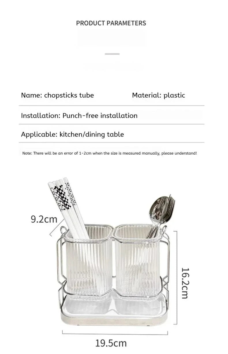 Wall-Mounted Kitchen Utensil Drying Rack and Cutlery Holder with Removable Water Tray, 3 Styles