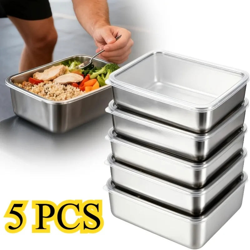 Stainless Steel Food Storage Containers, Set of 5