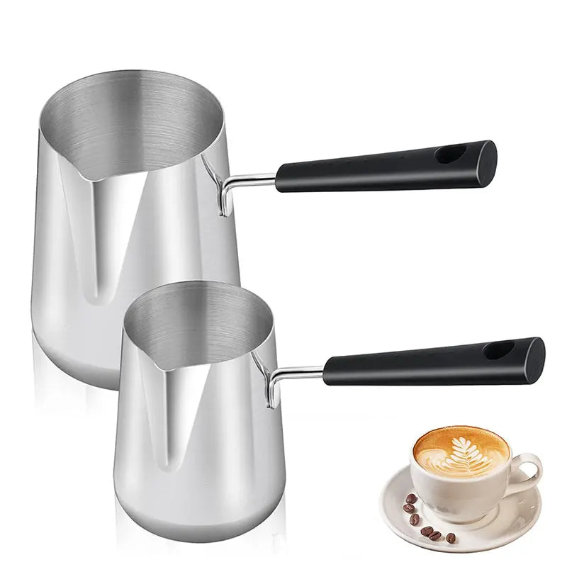 Stainless Steel Turkish Coffee Pot with Long Handle, 350 or 600ml