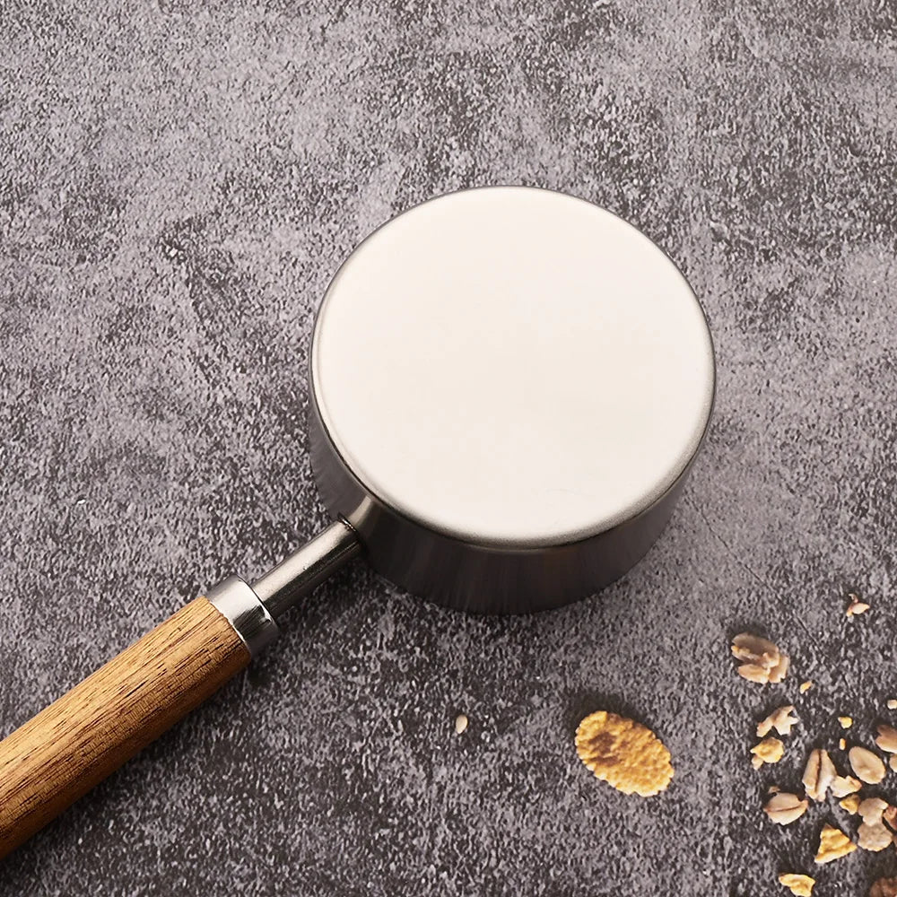 Gold Wooden Handle Stainless Steel Measuring Cups Spoons Baking Tools Coffee Measuring Spoon Set Bartending Scale Accessories