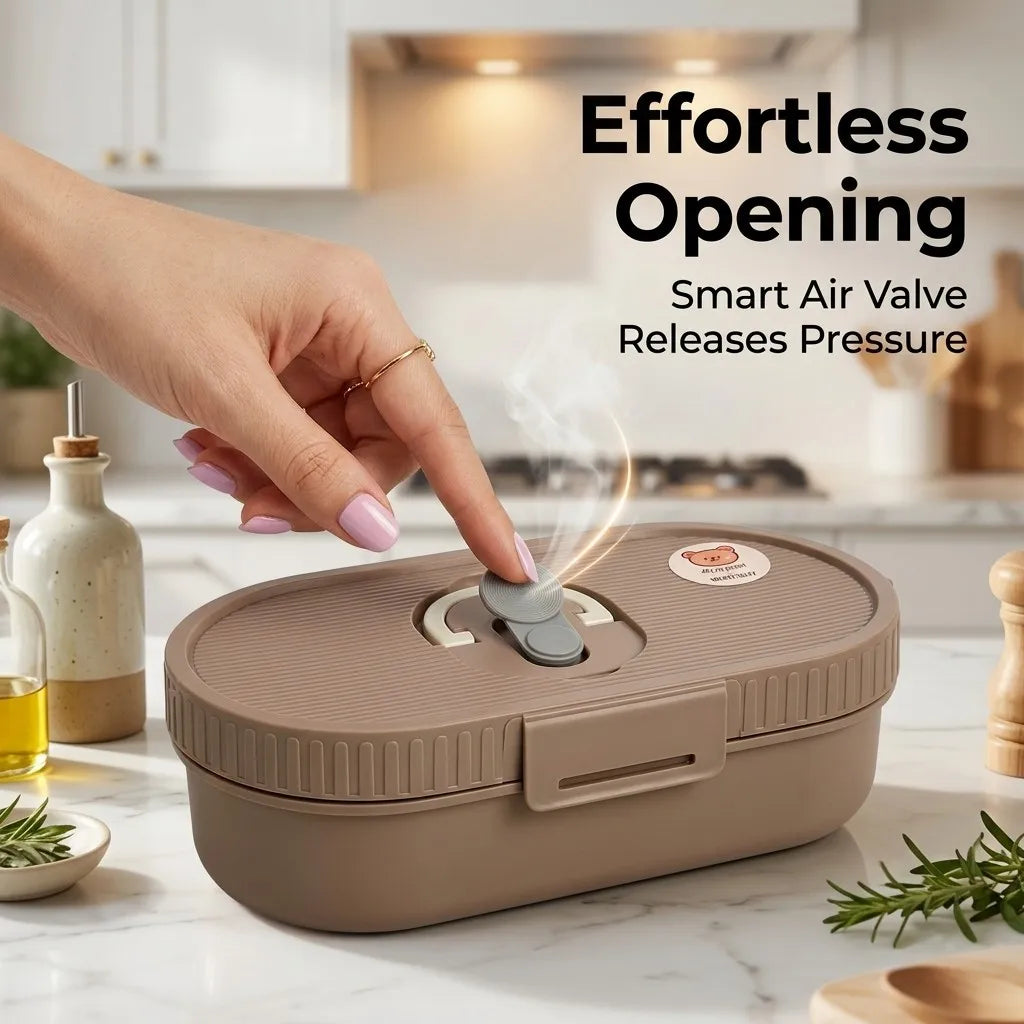 304 Stainless Steel Oval Insulated Lunch Box with Dividers, Leak-Proof, 850 to 1650 ml