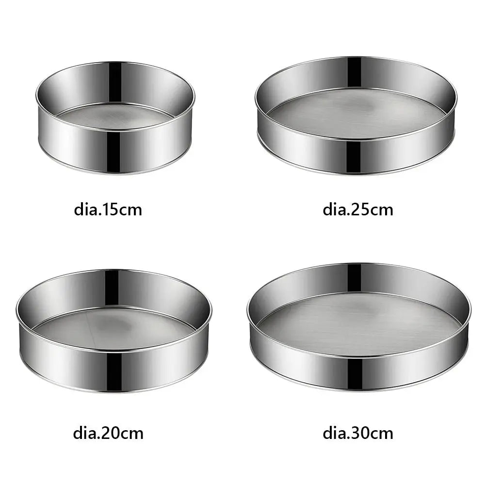 Stainless Steel Flour Sieve, Ultra-Fine 60 Mesh, 15 to 30cm