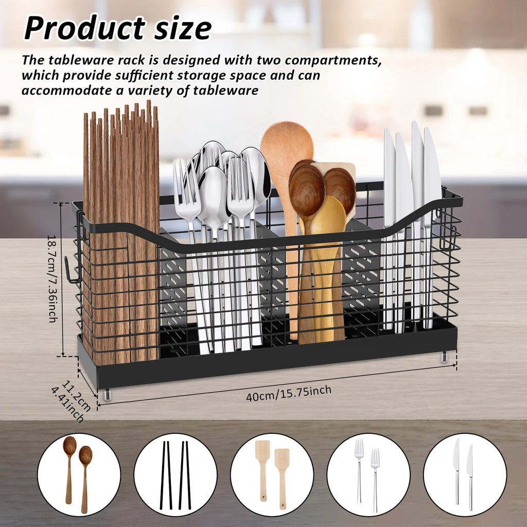 Stainless Steel Utensil Storage Rack, Hanging Cutlery and Chopstick Holder, 2, 3 or 4 Grid