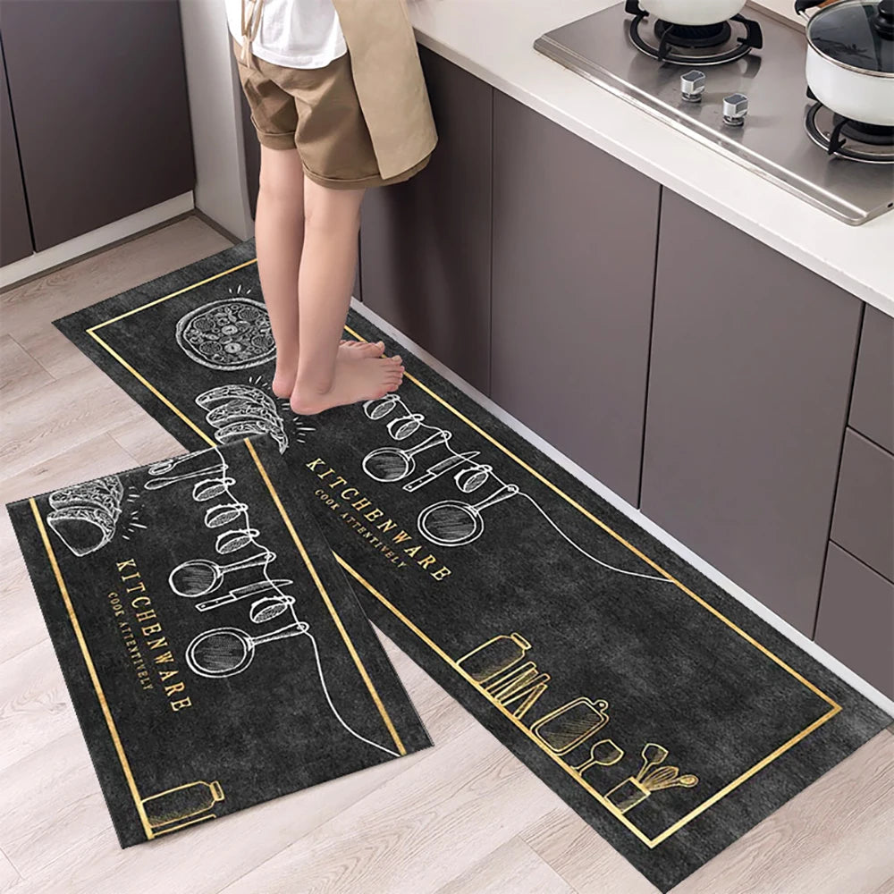 Soft Washable Kitchen Floor Mat and Runner, Anti-Slip, 40 to 160cm