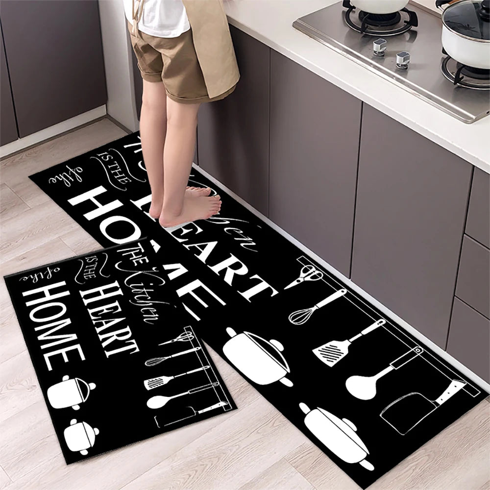 Soft Washable Kitchen Floor Mat and Runner, Anti-Slip, 40 to 160cm