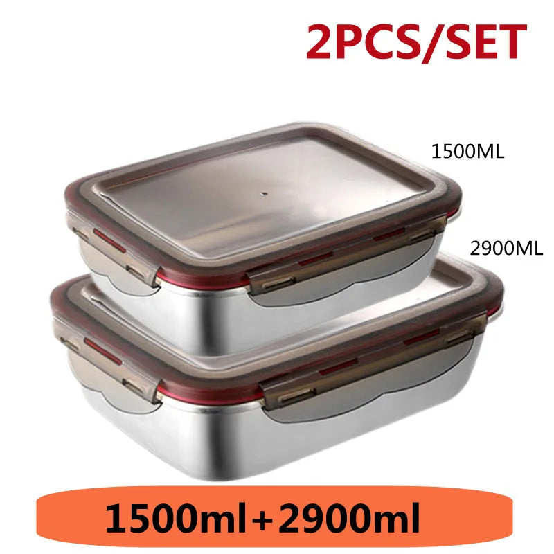 304 Stainless Steel Leakproof Lunch Box, 220ml to 2900ml