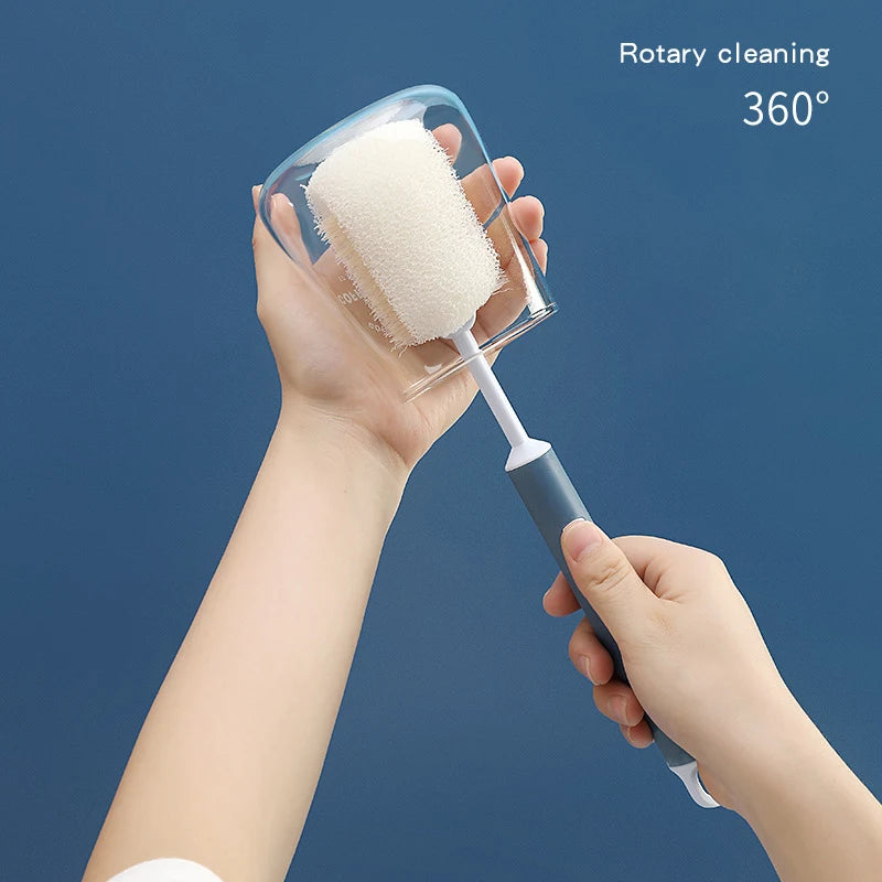 Removable Long Handle Soft Sponge Brush Kitchen Washing Cleaning Tool For Coffee Drink Wineglass Bottle Glass Cup Brush