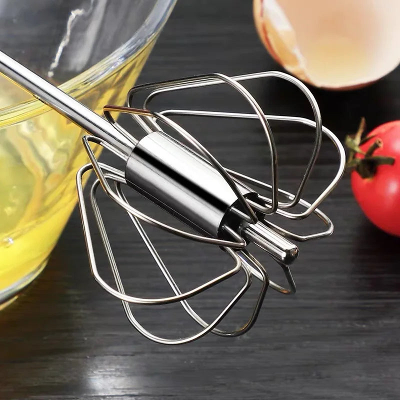 Semi-Automatic Stainless Steel Hand Whisk, Push Action
