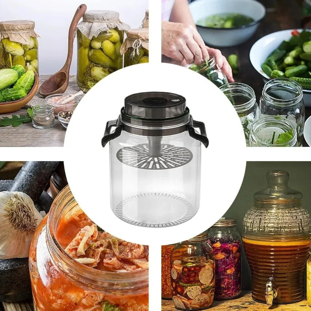 Large Capacity Pickle Jars With Lids Food Grade Sealed Airtight Storage Pitcher Leak-Proof With Handle Hermetic Food Box