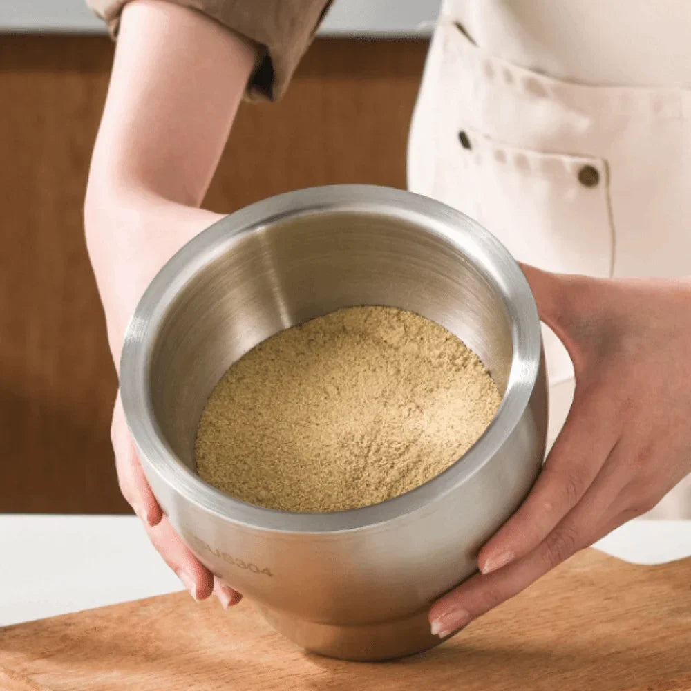 304 Stainless Steel Garlic Masher and Spice Mortar with Pestle