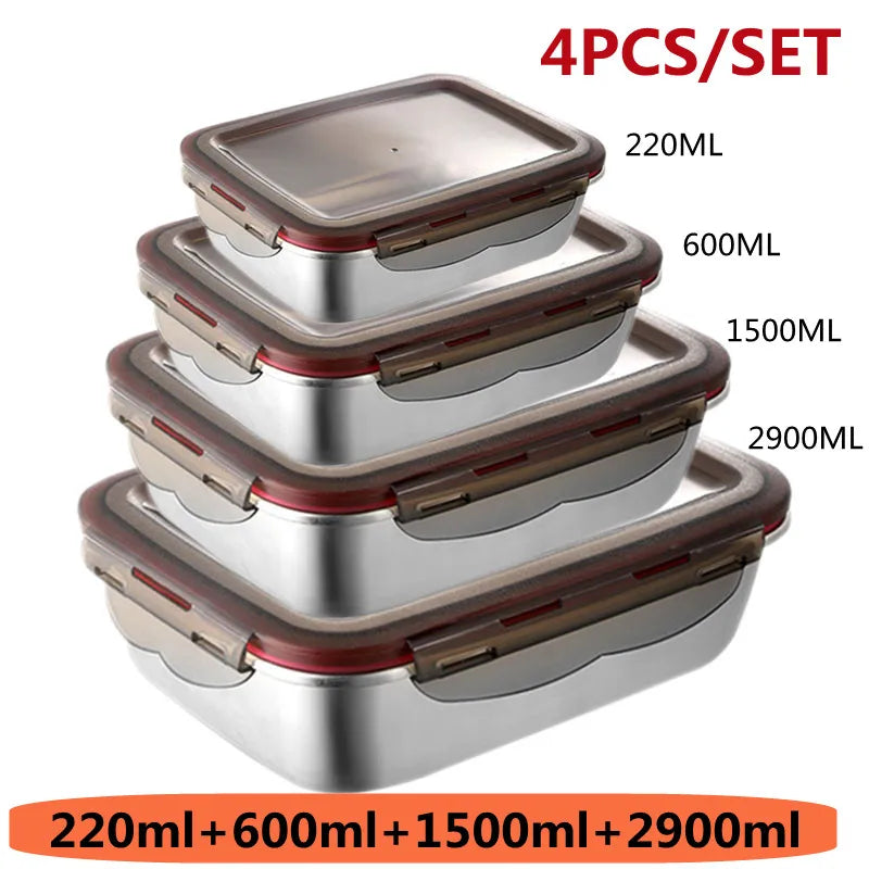 304 Stainless Steel Leakproof Lunch Box, 220ml to 2900ml
