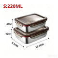304 Stainless Steel Leakproof Lunch Box, 220ml to 2900ml
