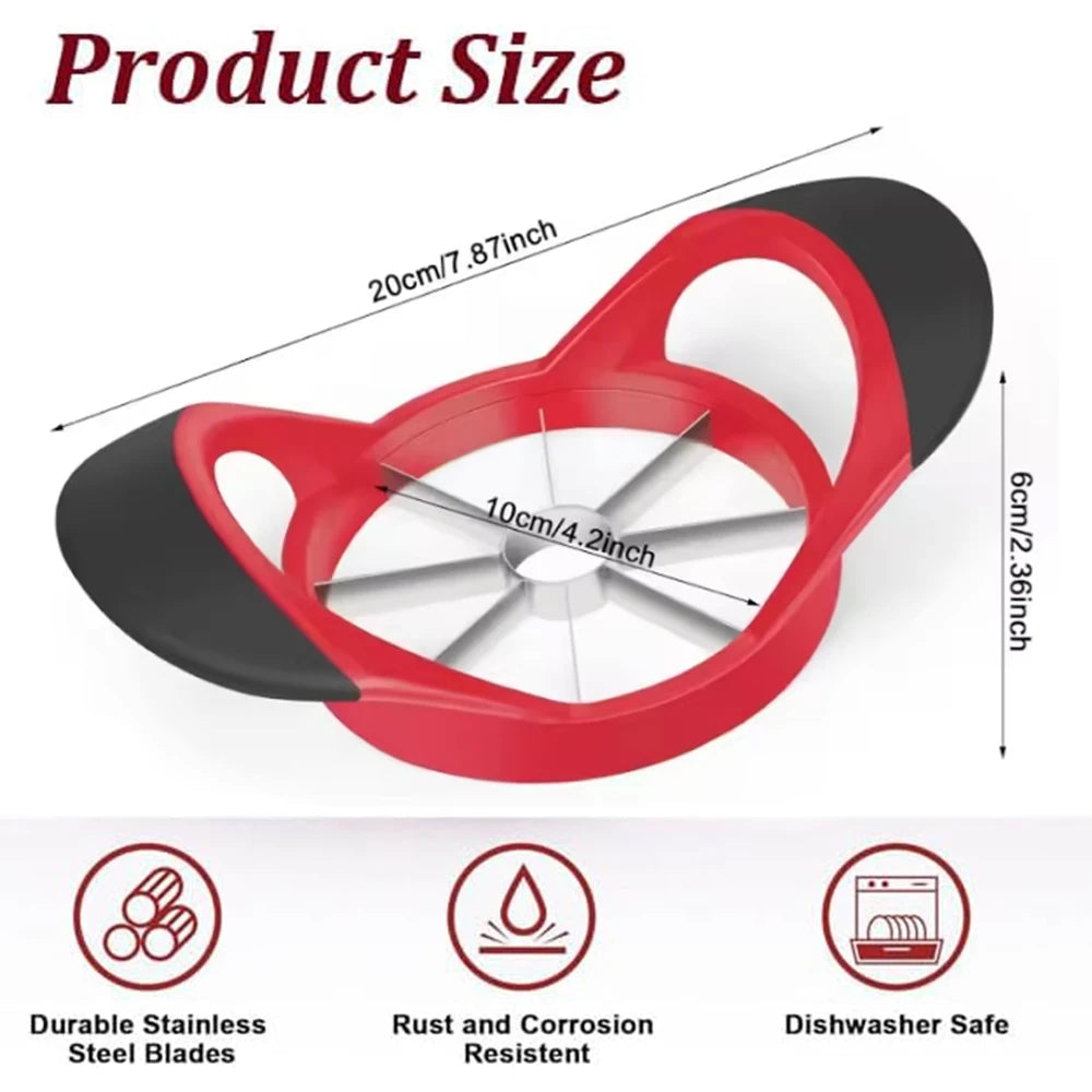 Stainless Steel Apple Slicer and Corer, 8 Blade Fruit Cutter with Handle