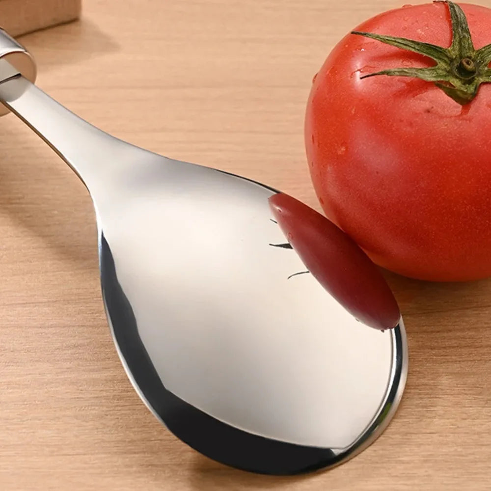 22cm Stainless Steel Rice Spoon Heat-Resistant Rice Shovel Spoon With Wooden Handle Non-Stick Spatula Rice Cooker Kitchen Tools