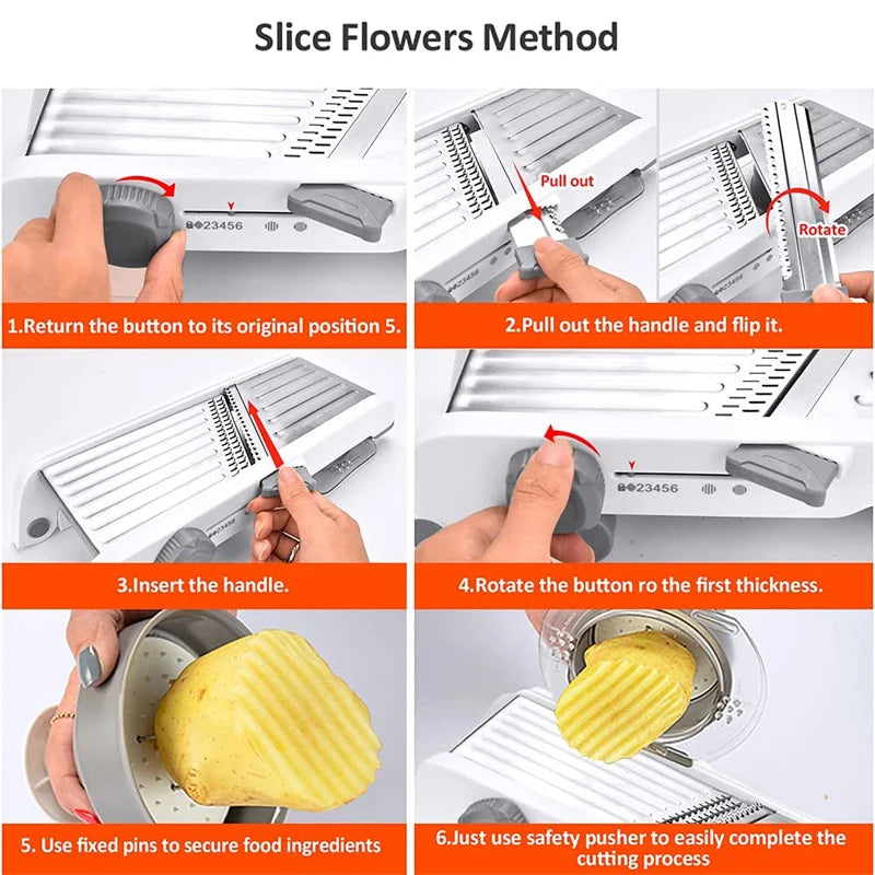 18-in-1 Adjustable Mandoline Vegetable Slicer and Julienne Cutter