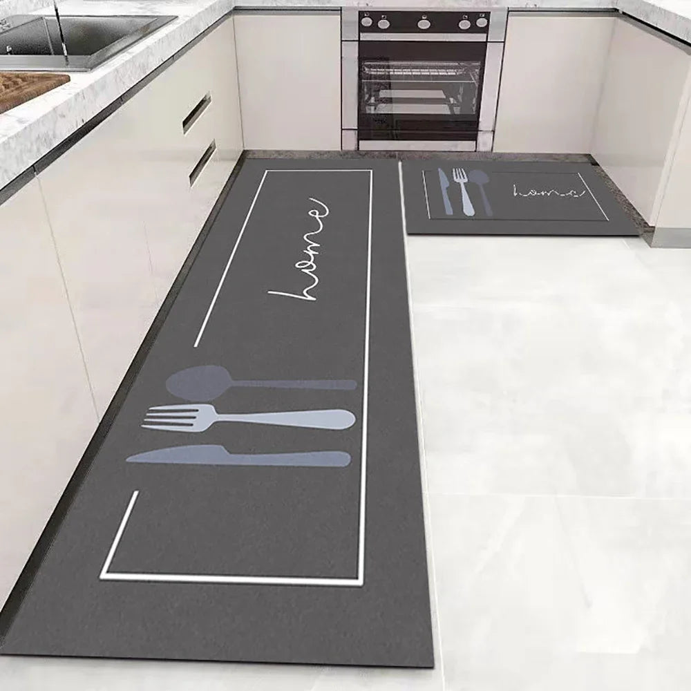 Soft Washable Kitchen Floor Mat and Runner, Anti-Slip, 40 to 160cm