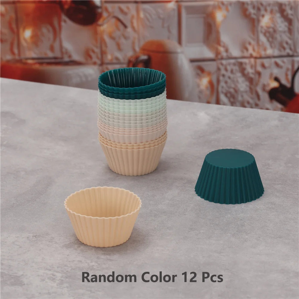 Silicone Muffin and Cupcake Moulds, 12 Pack